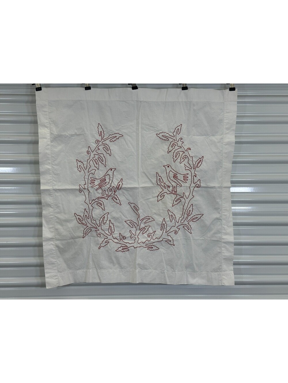 Vintage redwork Card Table Tablecloth Bird Decorative Wall Hanging Embroidered
